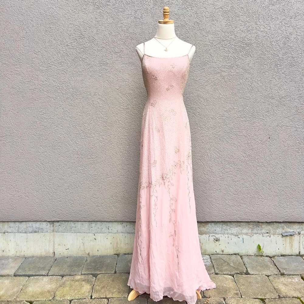 Vintage 100% Silk Beaded‎ Fairy Formal Gown